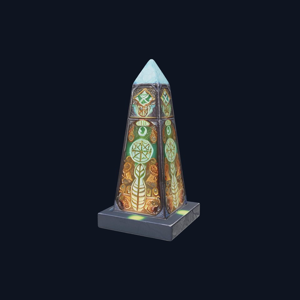 Mystical Obelisk with Illuminated Symbols model pack